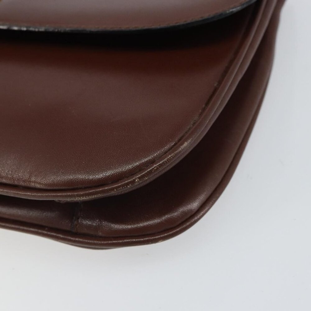 Authentic CELINE Shoulder Bag Leather Brown Gold - Picture 14 of 16